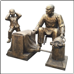 爆米花人物銅雕塑 爆米花人物銅雕塑