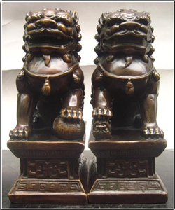 純銅北京獅子一對 純銅北京獅子一對