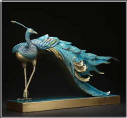 彩繪銅孔雀雕塑 彩繪銅孔雀雕塑