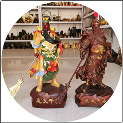 彩繪紫銅忠義千秋關公像鑄造 彩繪紫銅忠義千秋關公像鑄造