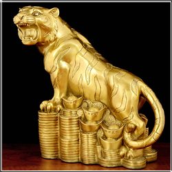 純銅鎏金動物老虎 純銅鎏金動物老虎