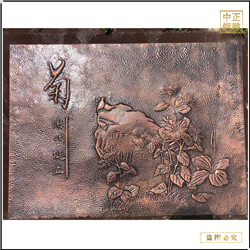 鑄銅關公 室內菊花銅浮雕壁畫