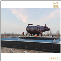 鑄銅關(guān)公 室外大型純銅牛擺件