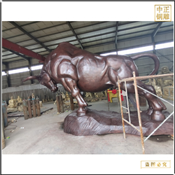 鑄銅關(guān)公 大號(hào)開(kāi)荒銅牛擺件