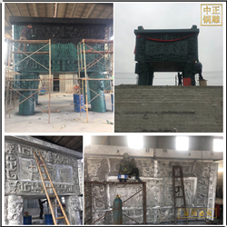 鑄銅關公 大型純銅鼎安裝