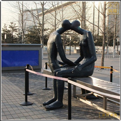 鑄銅關公 抽象情侶人物銅雕塑