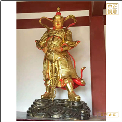 鑄銅關公 廠家雕刻韋陀菩薩銅像