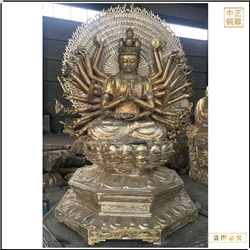 鑄銅關(guān)公 彩繪千手觀音銅像廠家