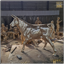 鑄銅關公 風水黃銅牛擺件