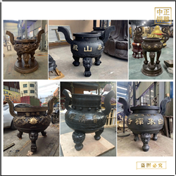 鑄銅關公 寺院室外純銅香爐