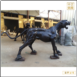 鑄銅關公 2米金錢豹雕塑加工