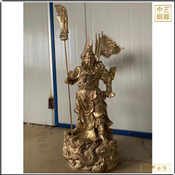 鑄銅關(guān)公 彩繪銅關(guān)公雕塑