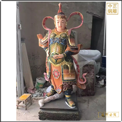 鑄銅關公 1米彩繪朝天韋陀菩薩供應