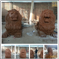 鑄銅關公 大型銅獅子制作