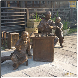 鑄銅關公 捏糖人銅雕塑