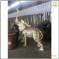 酒店別墅門口銅雕大象鑄造 酒店別墅門口銅雕大象鑄造