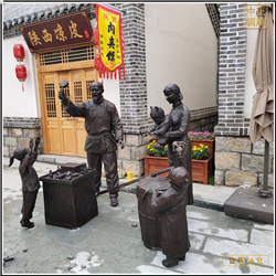 鑄銅關公 步行街大型賣酒人物雕塑