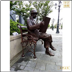 鑄銅關公 步行街人物雕塑加工