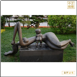 鑄銅關公 抽象園林母女銅雕塑