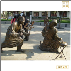 景觀玩皮影戲雕塑 景觀玩皮影戲雕塑