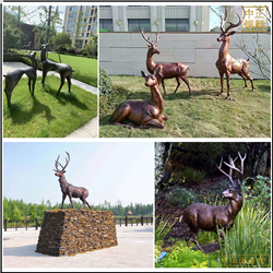 戶外花園林銅鹿雕塑 戶外花園林銅鹿雕塑