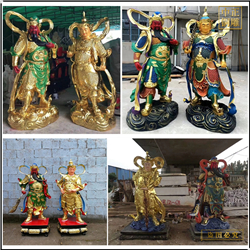 寺廟韋陀菩薩不同手勢雕塑 寺廟韋陀菩薩不同手勢雕塑