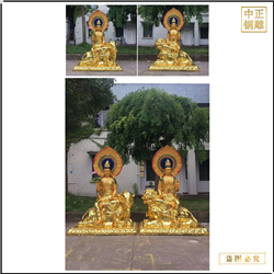 純銅文殊普賢佛像 純銅文殊普賢佛像