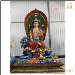 小型文殊普賢菩薩銅佛像 小型文殊普賢菩薩銅佛像