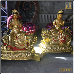 供應彩繪文殊普賢銅佛像 供應彩繪文殊普賢銅佛像
