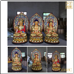 銅像西方三圣菩薩銅佛像 銅像西方三圣菩薩銅佛像