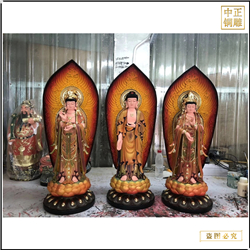 鑄造西方三圣銅像定制廠家 鑄造西方三圣銅像定制廠家