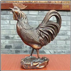 鑄銅關(guān)公 銅雞雕塑擺件鑄造廠家