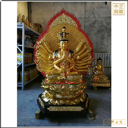 鑄銅關(guān)公 站像千手觀音銅佛像定制