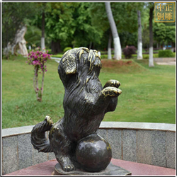 鑄銅關(guān)公 小狗景觀動(dòng)物雕塑