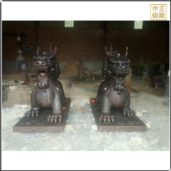 鑄銅關公 大門銅獬豸雕塑擺件