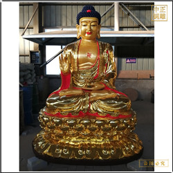 鑄銅關公 貼金釋迦牟尼佛銅佛像