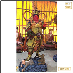 鑄銅關(guān)公 銅雕彩繪四大天王佛像