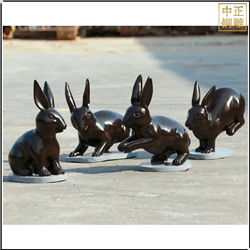 鑄銅關(guān)公 園林小兔子動(dòng)物雕塑