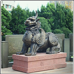 鑄銅關(guān)公 室外純銅獬豸雕塑鑄造廠家