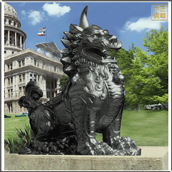 鑄銅關(guān)公 室外園林銅獬豸動物雕塑