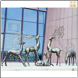 大型室外仿銅鹿動(dòng)物雕塑 大型室外仿銅鹿動(dòng)物雕塑