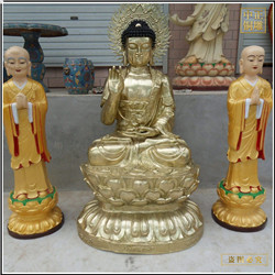 大型彩繪釋迦牟尼佛銅佛像 大型彩繪釋迦牟尼佛銅佛像