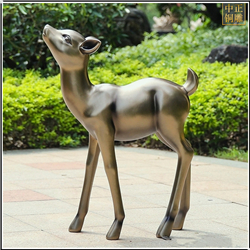 鑄銅關(guān)公 小鹿雕塑定制