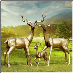 鑄銅關(guān)公 一家三口銅鹿雕塑