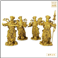 鑄銅關(guān)公 黃銅鎏金四大天王銅佛像