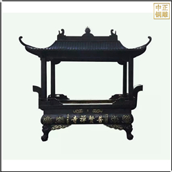 鑄銅關公 長方形帶蓋銅香爐定制