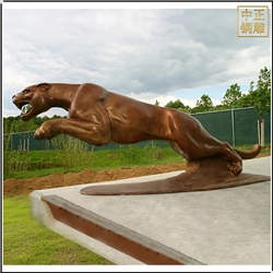 鑄銅關(guān)公 室外景觀(guān)豹子銅雕塑