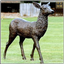 鑄銅關(guān)公 小鹿銅雕塑鑄造廠(chǎng)家