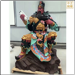 彩繪讀書關(guān)公銅雕 彩繪讀書關(guān)公銅雕