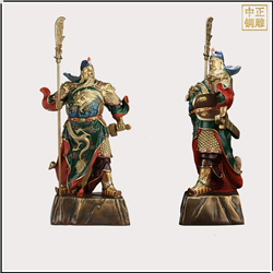 彩繪站像關(guān)公銅雕塑 彩繪站像關(guān)公銅雕塑